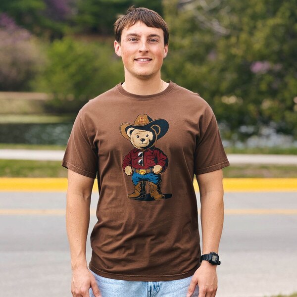Comfort Wash I-State Brown Country Bear Short Sleeve T-Shirt